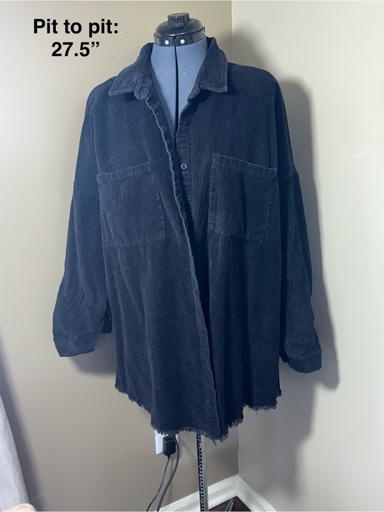 Boohoo Tops - Boohoo Oversized Black Corduroy Shacket - US 12